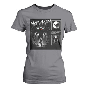 Mothman T Shirt For Women Retro Horror Manga Urban Myth Cryptid Creature TS10 Charcoal Print Your Wear