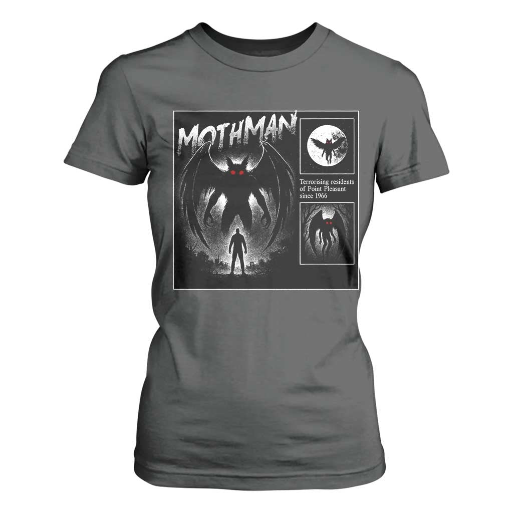 Mothman T Shirt For Women Retro Horror Manga Urban Myth Cryptid Creature TS10 Dark Heather Print Your Wear