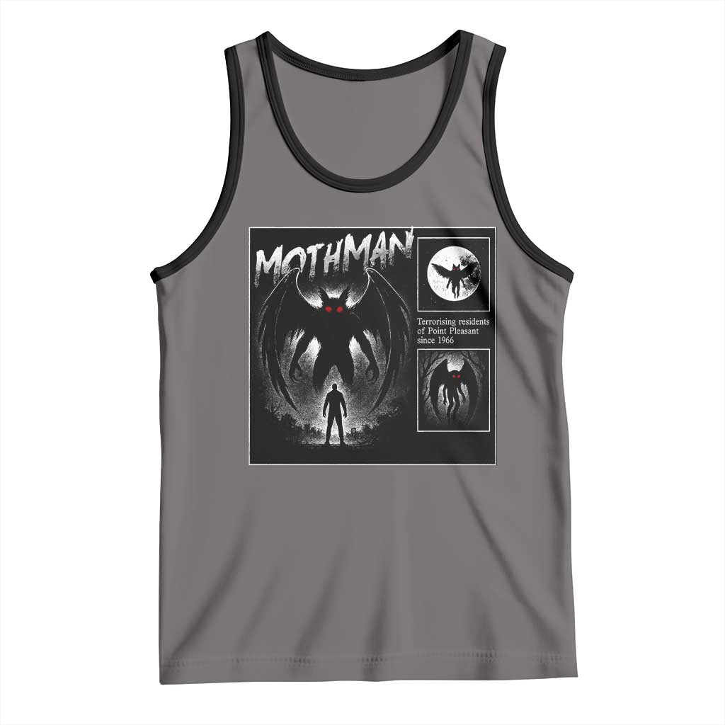 Mothman Tank Top Retro Horror Manga Urban Myth Cryptid Creature TS10 Deep Heather Black Print Your Wear