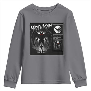 Mothman Youth Sweatshirt Retro Horror Manga Urban Myth Cryptid Creature TS10 Charcoal Print Your Wear