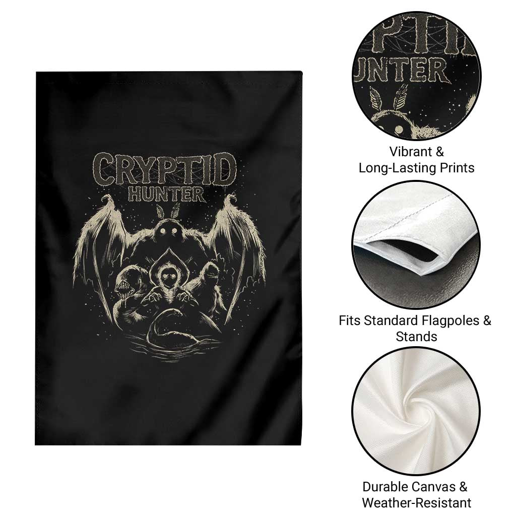 Retro Cryptid Hunter Garden Flag Mothman Bigfoot Loch Ness Monster Cryptids TS10 Print Your Wear