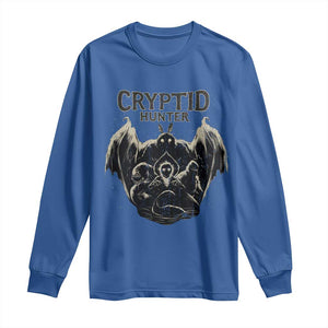 Retro Cryptid Hunter Long Sleeve Shirt Mothman Bigfoot Loch Ness Monster Cryptids TS10 Royal Blue Print Your Wear