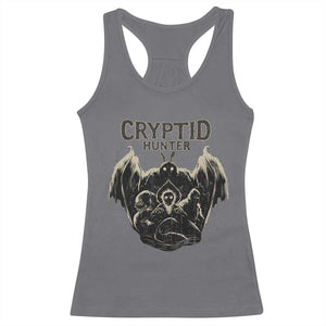 Retro Cryptid Hunter Racerback Tank Top Mothman Bigfoot Loch Ness Monster Cryptids TS10 Charcoal Print Your Wear