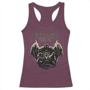 Retro Cryptid Hunter Racerback Tank Top Mothman Bigfoot Loch Ness Monster Cryptids TS10 Maroon Print Your Wear