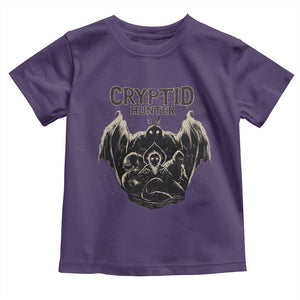 Retro Cryptid Hunter Toddler T Shirt Mothman Bigfoot Loch Ness Monster Cryptids TS10 Purple Print Your Wear