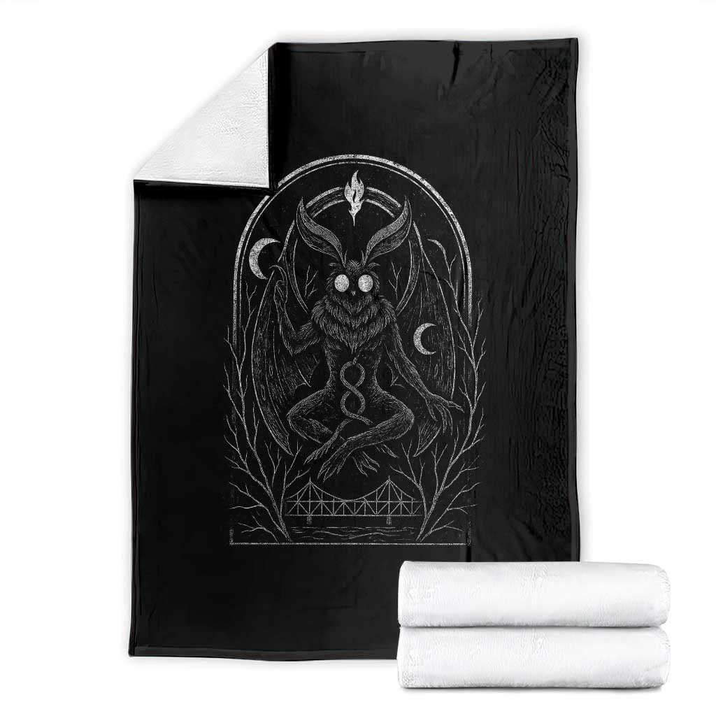 Mothman Throw Blanket Cryptid Paranormal Occult Horror Gothic Monster TS10 Black Print Your Wear