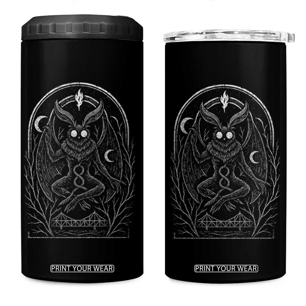 Mothman 4 in 1 Can Cooler Tumbler Cryptid Paranormal Occult Horror Gothic Monster TS10 One Size: 16 oz Black Print Your Wear
