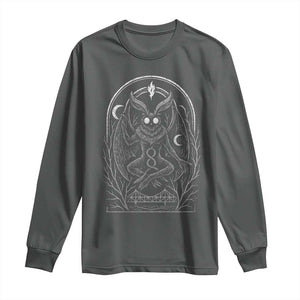 Mothman Long Sleeve Shirt Cryptid Paranormal Occult Horror Gothic Monster TS10 Dark Heather Print Your Wear