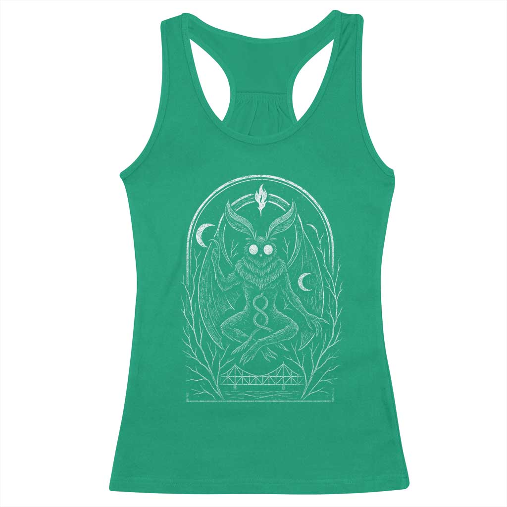 Mothman Racerback Tank Top Cryptid Paranormal Occult Horror Gothic Monster TS10 Irish Green Print Your Wear