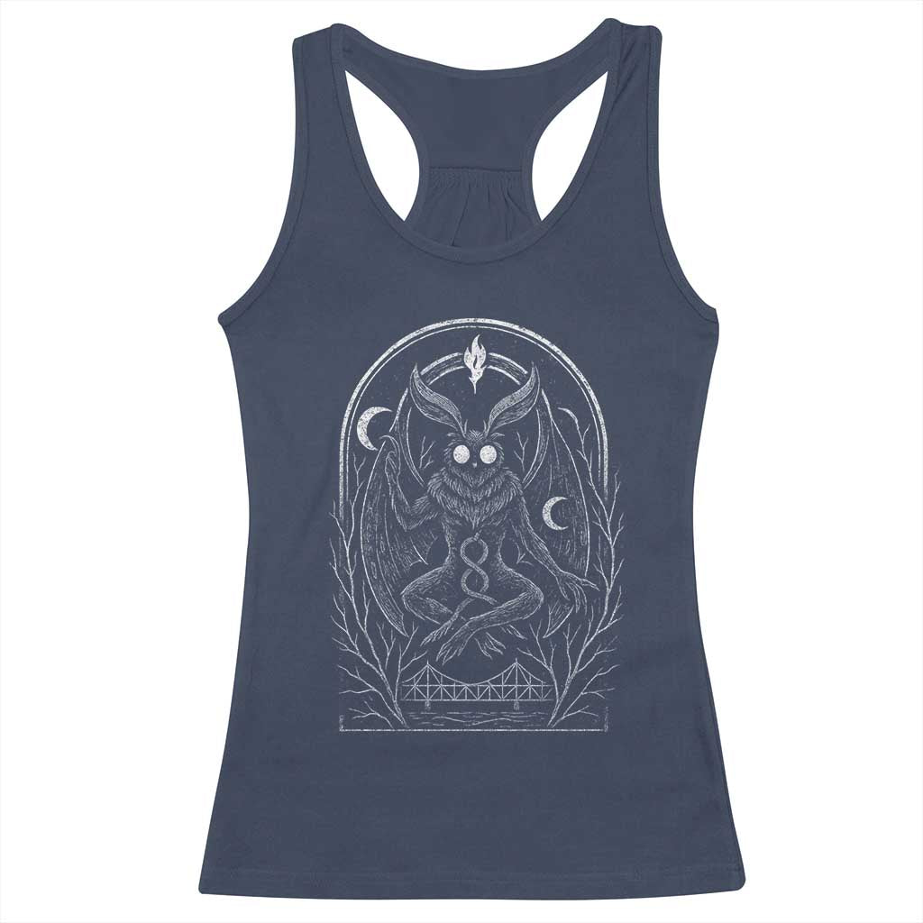 Mothman Racerback Tank Top Cryptid Paranormal Occult Horror Gothic Monster TS10 Navy Print Your Wear