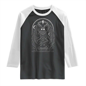 Mothman Raglan Shirt Cryptid Paranormal Occult Horror Gothic Monster TS10 Black White Print Your Wear