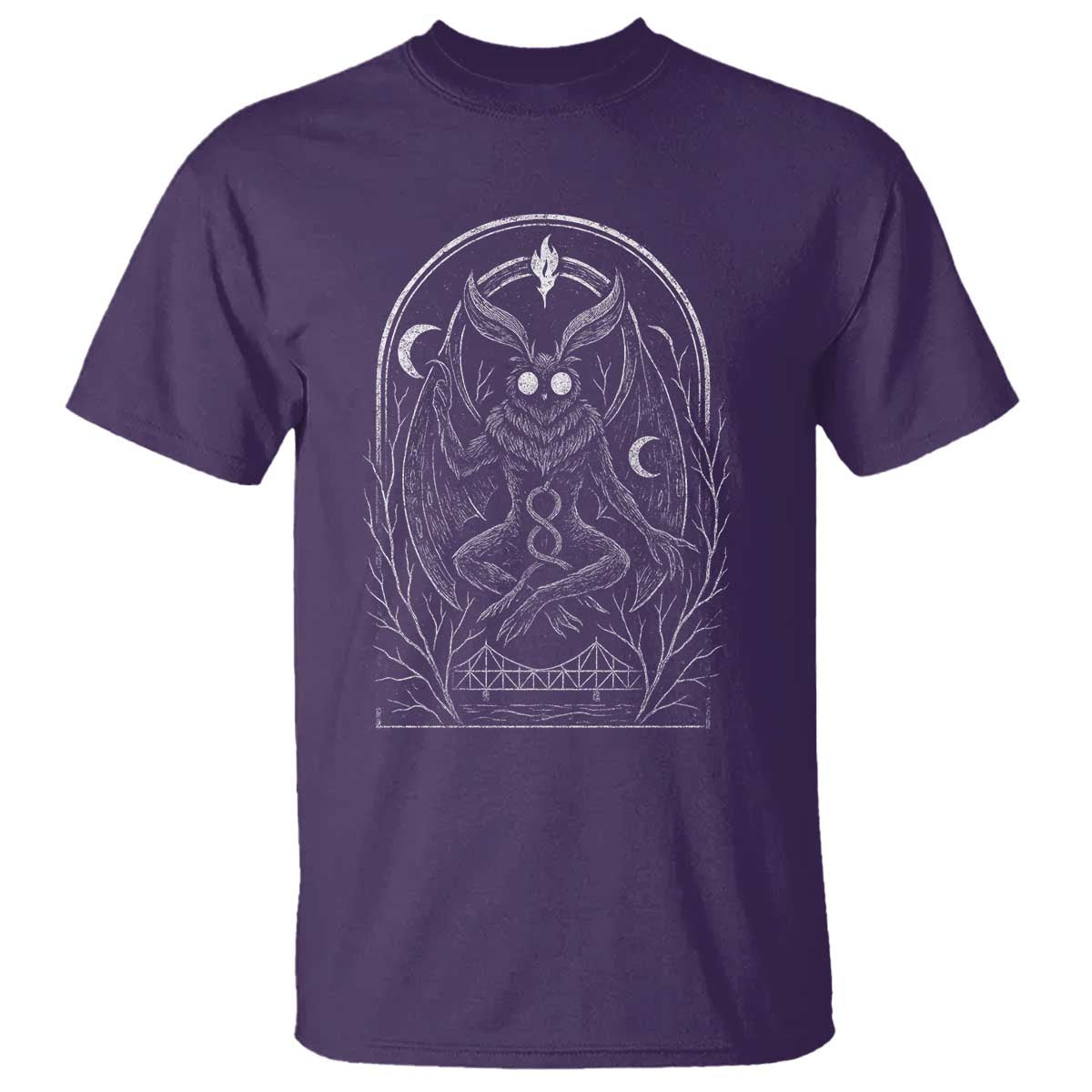 Mothman T Shirt Cryptid Paranormal Occult Horror Gothic Monster TS10 Purple Print Your Wear