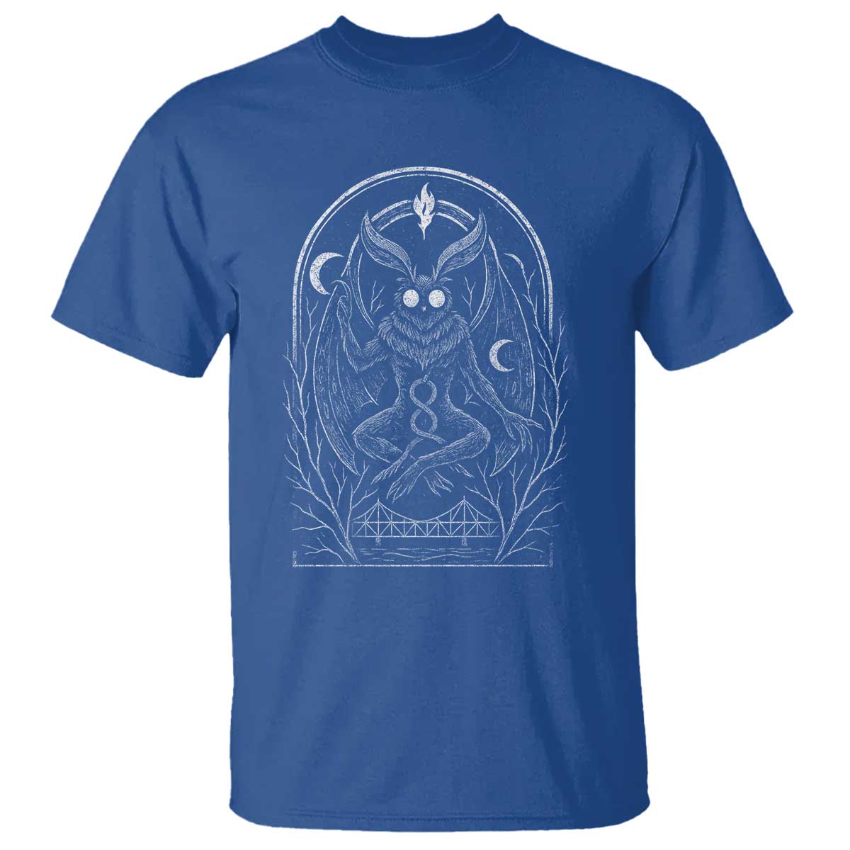 Mothman T Shirt Cryptid Paranormal Occult Horror Gothic Monster TS10 Royal Blue Print Your Wear