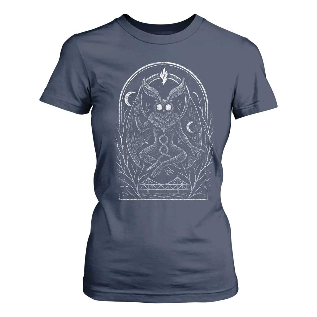 Mothman T Shirt For Women Cryptid Paranormal Occult Horror Gothic Monster TS10 Navy Print Your Wear