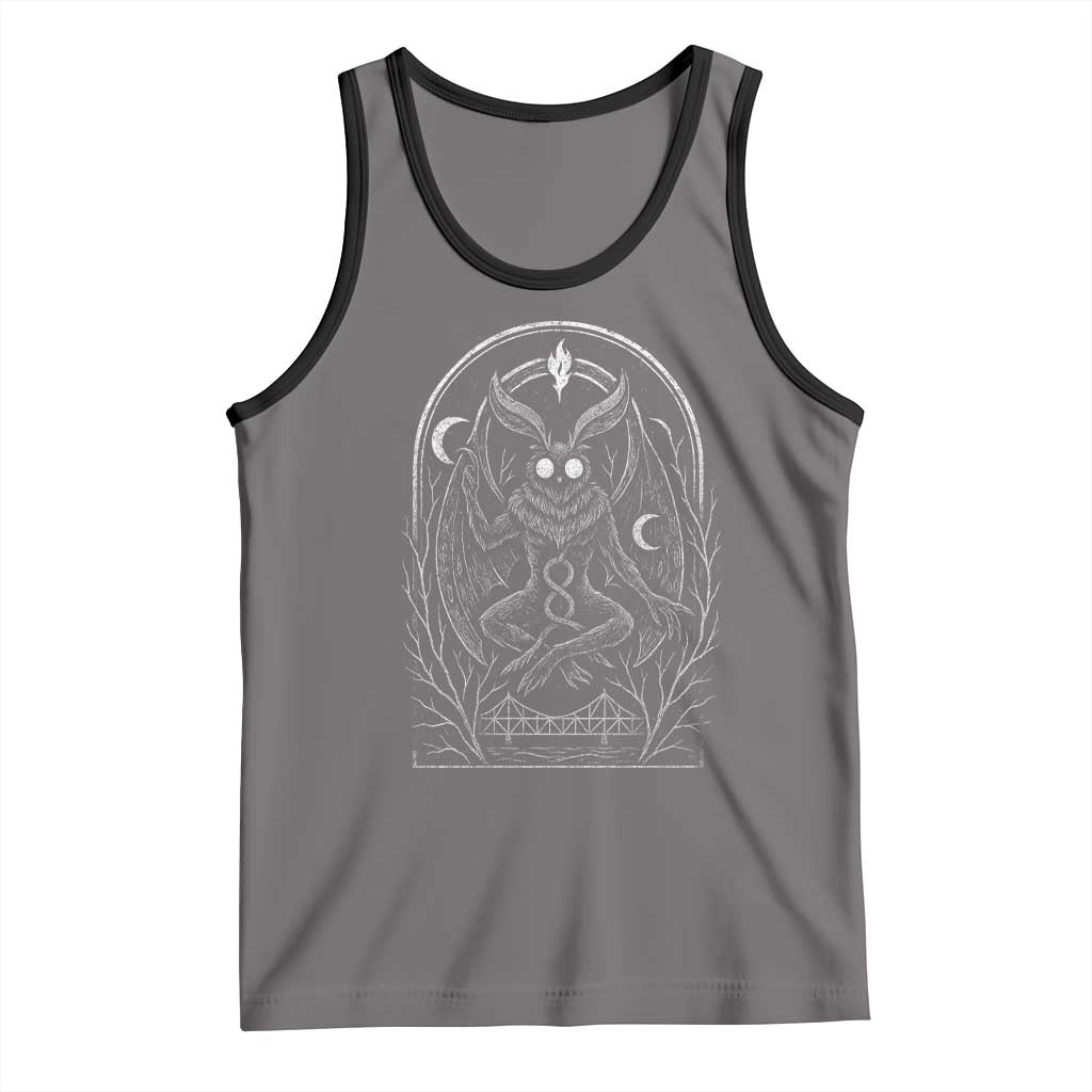 Mothman Tank Top Cryptid Paranormal Occult Horror Gothic Monster TS10 Deep Heather Black Print Your Wear