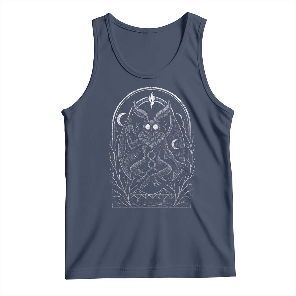 Mothman Tank Top Cryptid Paranormal Occult Horror Gothic Monster TS10 Navy Print Your Wear