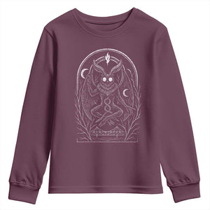 Mothman Youth Sweatshirt Cryptid Paranormal Occult Horror Gothic Monster TS10 Maroon Print Your Wear