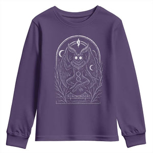 Mothman Youth Sweatshirt Cryptid Paranormal Occult Horror Gothic Monster TS10 Purple Print Your Wear