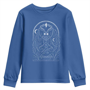 Mothman Youth Sweatshirt Cryptid Paranormal Occult Horror Gothic Monster TS10 Royal Blue Print Your Wear