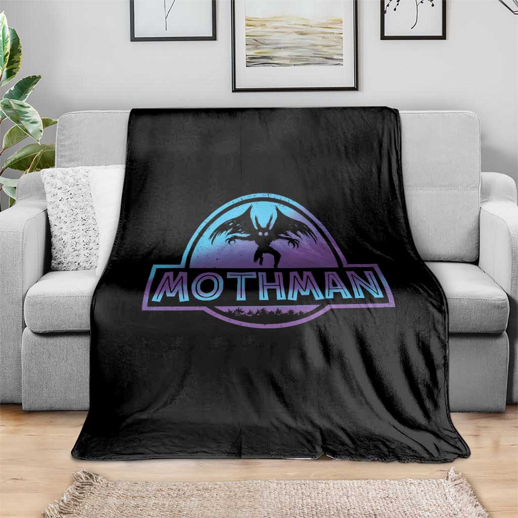 Mothman Throw Blanket Retro Neon Cryptid Paranormal Horror Monster TS10 Print Your Wear