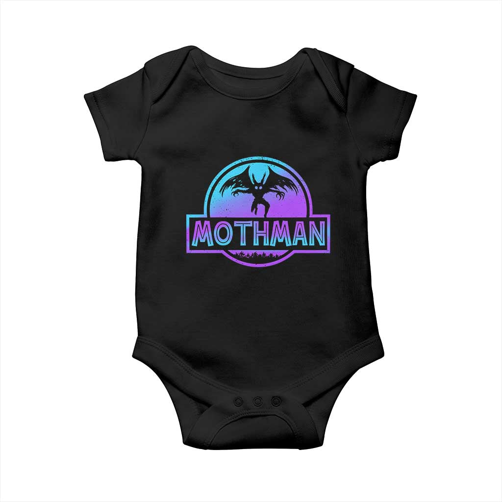 Mothman Baby Onesie Retro Neon Cryptid Paranormal Horror Monster TS10 Black Print Your Wear