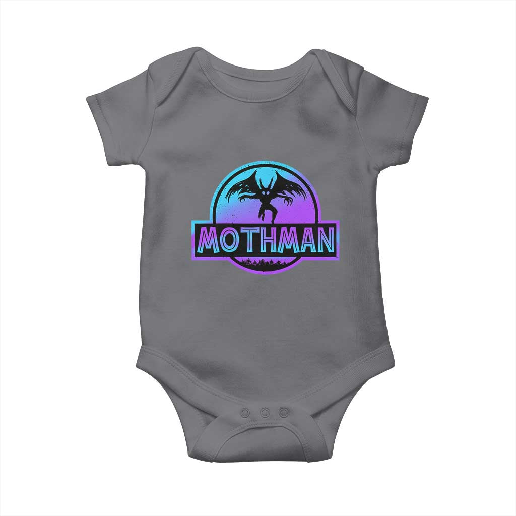 Mothman Baby Onesie Retro Neon Cryptid Paranormal Horror Monster TS10 Charcoal Print Your Wear