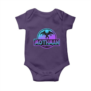 Mothman Baby Onesie Retro Neon Cryptid Paranormal Horror Monster TS10 Purple Print Your Wear