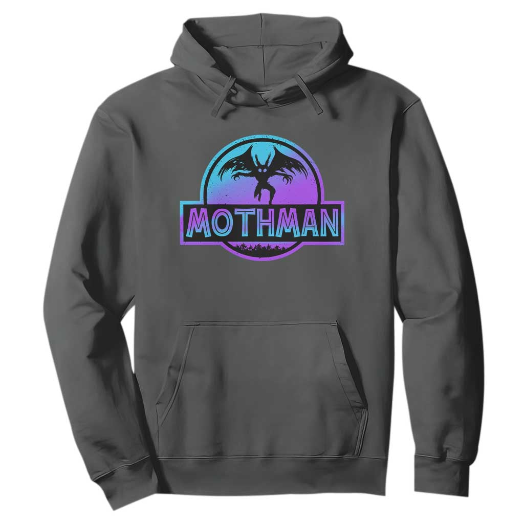 Mothman Hoodie Retro Neon Cryptid Paranormal Horror Monster TS10 Dark Heather Print Your Wear
