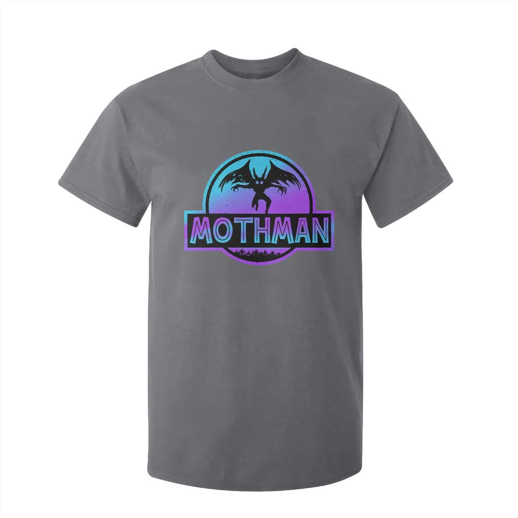 Mothman T Shirt For Kid Retro Neon Cryptid Paranormal Horror Monster TS10 Charcoal Print Your Wear