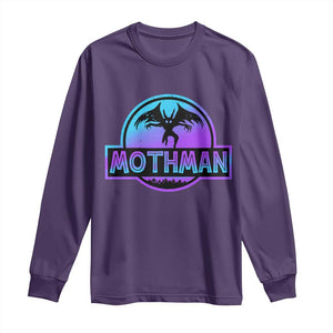 Mothman Long Sleeve Shirt Retro Neon Cryptid Paranormal Horror Monster TS10 Purple Print Your Wear