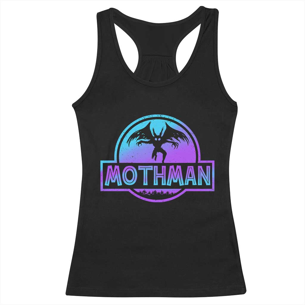 Mothman Racerback Tank Top Retro Neon Cryptid Paranormal Horror Monster TS10 Black Print Your Wear