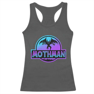 Mothman Racerback Tank Top Retro Neon Cryptid Paranormal Horror Monster TS10 Dark Heather Print Your Wear
