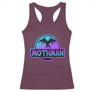 Mothman Racerback Tank Top Retro Neon Cryptid Paranormal Horror Monster TS10 Maroon Print Your Wear