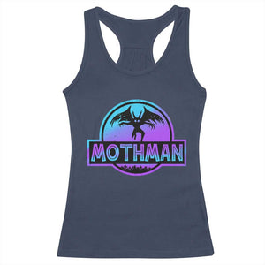 Mothman Racerback Tank Top Retro Neon Cryptid Paranormal Horror Monster TS10 Navy Print Your Wear