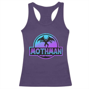 Mothman Racerback Tank Top Retro Neon Cryptid Paranormal Horror Monster TS10 Purple Print Your Wear