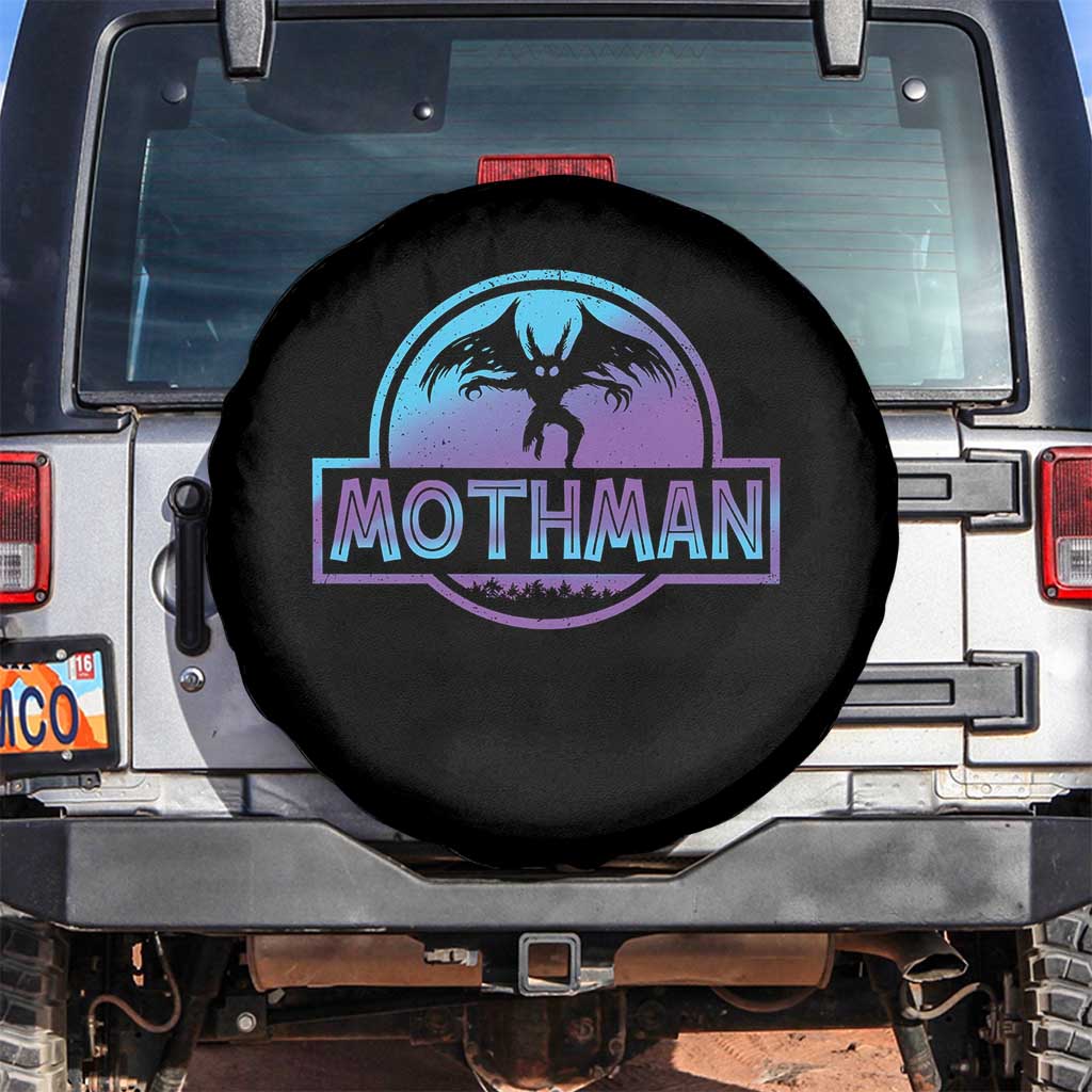 Mothman Spare Tire Cover Retro Neon Cryptid Paranormal Horror Monster TS10 No hole Black Print Your Wear