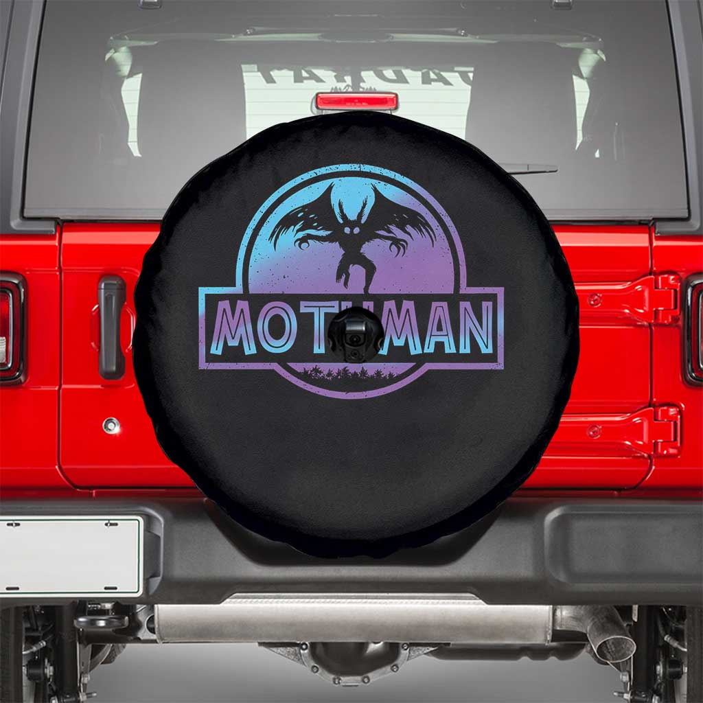 Mothman Spare Tire Cover Retro Neon Cryptid Paranormal Horror Monster TS10 Black Print Your Wear