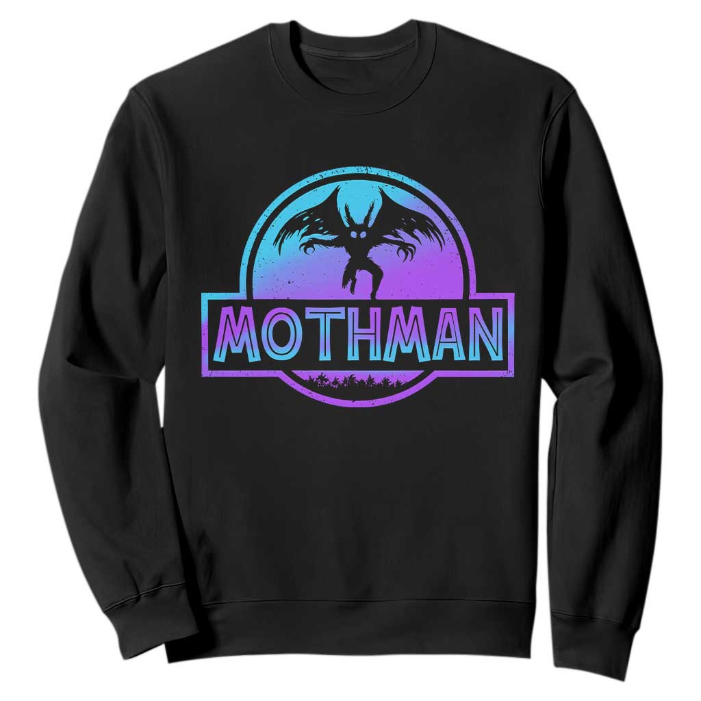 Mothman Sweatshirt Retro Neon Cryptid Paranormal Horror Monster TS10 Black Print Your Wear