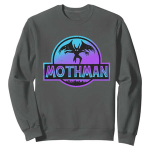 Mothman Sweatshirt Retro Neon Cryptid Paranormal Horror Monster TS10 Dark Heather Print Your Wear