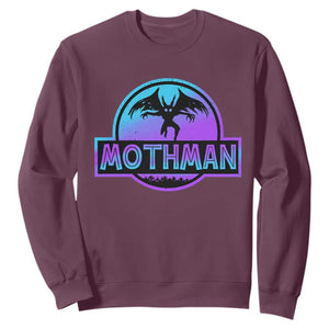 Mothman Sweatshirt Retro Neon Cryptid Paranormal Horror Monster TS10 Maroon Print Your Wear