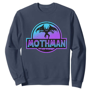 Mothman Sweatshirt Retro Neon Cryptid Paranormal Horror Monster TS10 Navy Print Your Wear