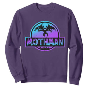 Mothman Sweatshirt Retro Neon Cryptid Paranormal Horror Monster TS10 Purple Print Your Wear