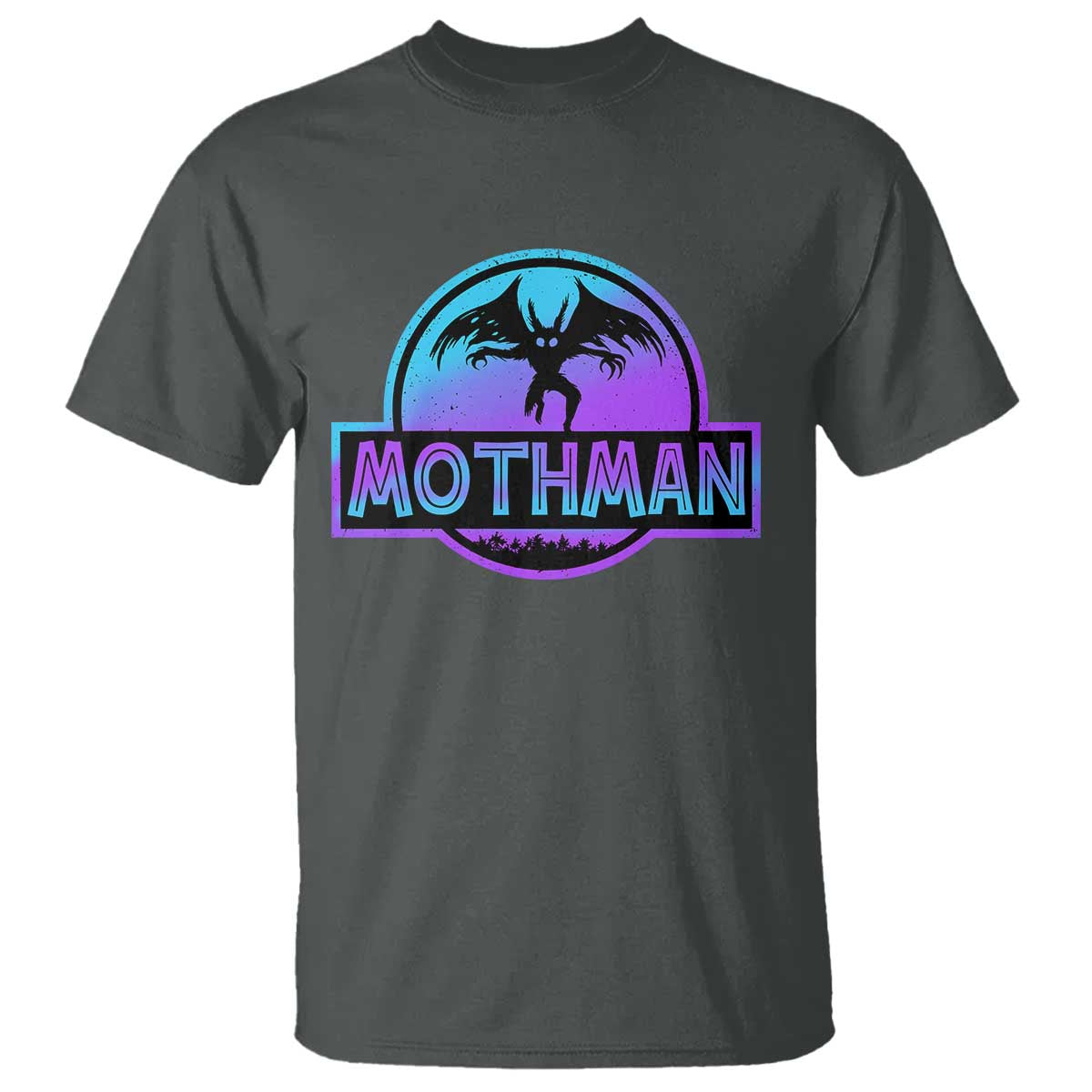 Mothman T Shirt Retro Neon Cryptid Paranormal Horror Monster TS10 Dark Heather Print Your Wear