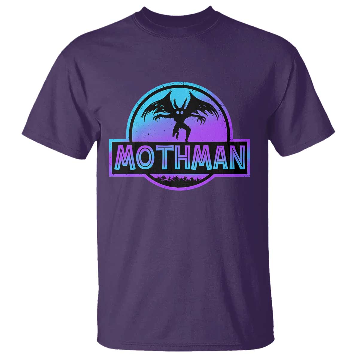 Mothman T Shirt Retro Neon Cryptid Paranormal Horror Monster TS10 Purple Print Your Wear