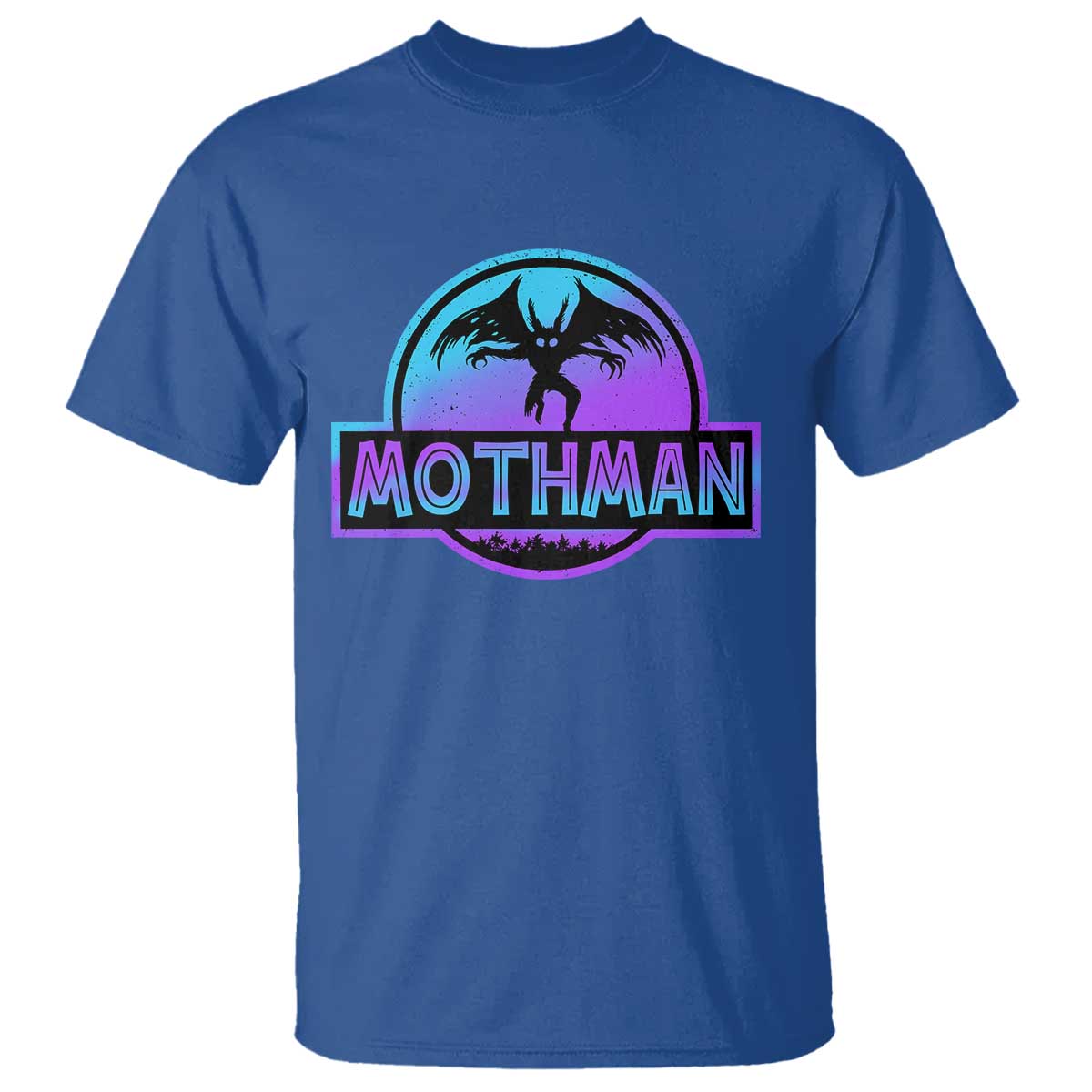 Mothman T Shirt Retro Neon Cryptid Paranormal Horror Monster TS10 Royal Blue Print Your Wear
