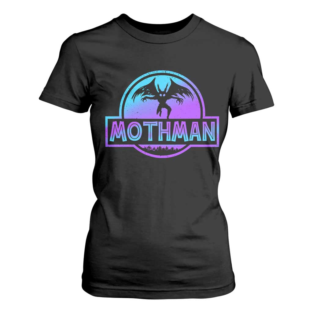 Mothman T Shirt For Women Retro Neon Cryptid Paranormal Horror Monster TS10 Black Print Your Wear