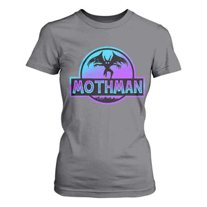 Mothman T Shirt For Women Retro Neon Cryptid Paranormal Horror Monster TS10 Charcoal Print Your Wear
