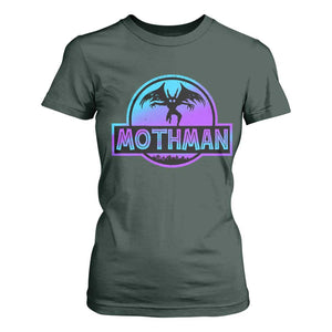 Mothman T Shirt For Women Retro Neon Cryptid Paranormal Horror Monster TS10 Dark Forest Green Print Your Wear