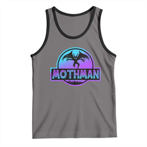 Mothman Tank Top Retro Neon Cryptid Paranormal Horror Monster TS10 Deep Heather Black Print Your Wear