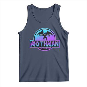 Mothman Tank Top Retro Neon Cryptid Paranormal Horror Monster TS10 Navy Print Your Wear